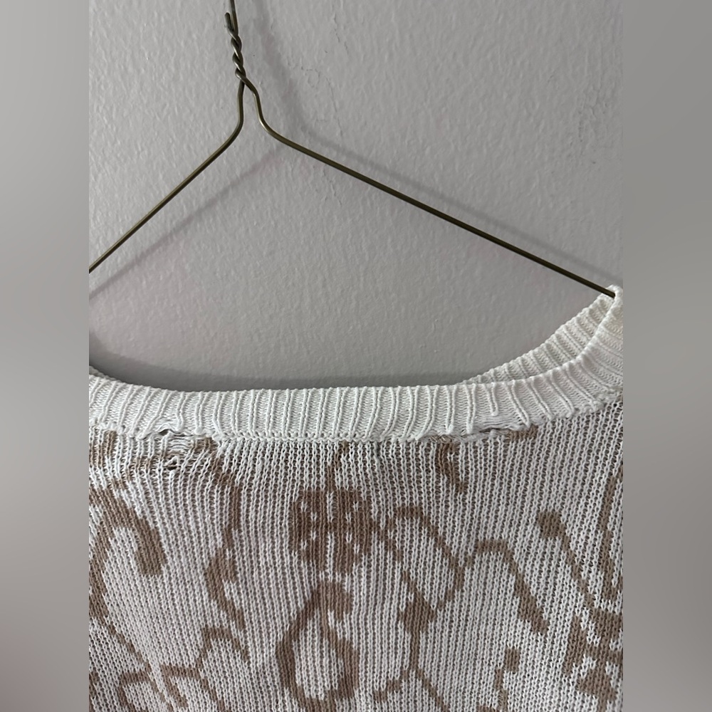 Patterned Cream & Tan Sweater - Picture 11 of 11